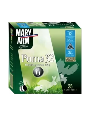 CARTOUCHES MARY ARM PUMA 32 CAL12 PB N°5-6-7-8-9-10 32G BG