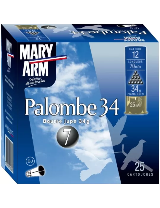 CARTOUCHES MARY ARM PALOMBE CAL12 PB N°4-5-6-7 34G BJ