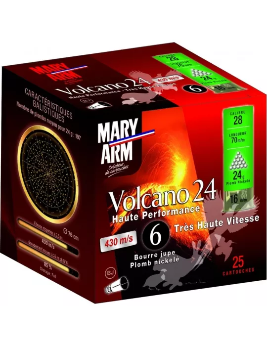 CARTOUCHES MARY ARM VOLCANO CAL28 PB N°6 24G BJ