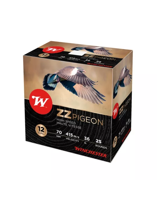CARTOUCHES WINCHESTER ZZ PIGEON CAL12 PB N°4-5-6-7,5 36G BJ