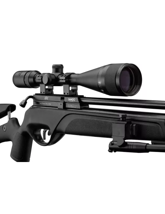 PACK CARABINE A PLOMB CAMO HPA PCP CAL/5.5MM 40J + LUNETTE 6-24x50 + SILECIEUX + BIPIED