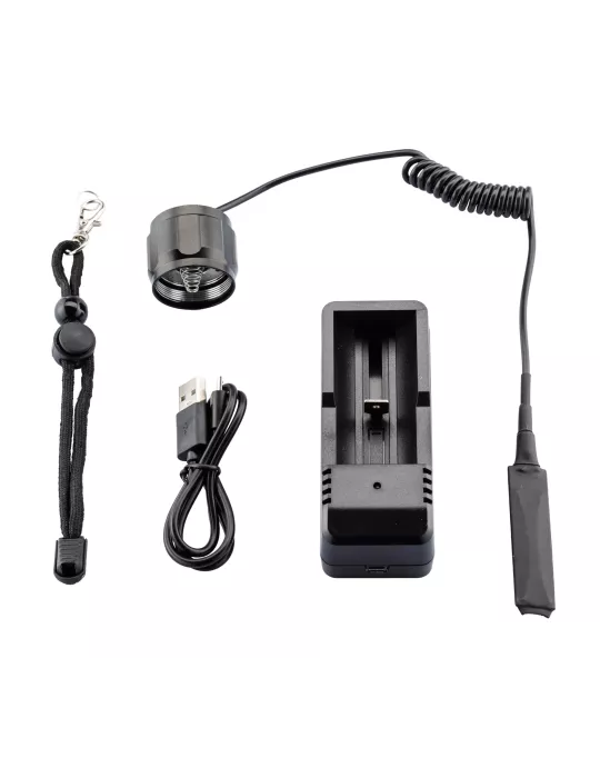 LAMPE TACTIQUE RECHARGEABLE NUM'AXES 3 LED BLANCHE/ROUGE/VERTE 1000 LUMENS