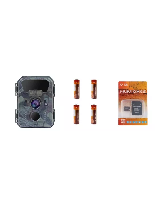 PACK PIEGE PHOTOGRAPHIQUE PIE1066 NUM'AXES + 4 PILES AA LR6 + CARTE MEMOIRE 32 GB