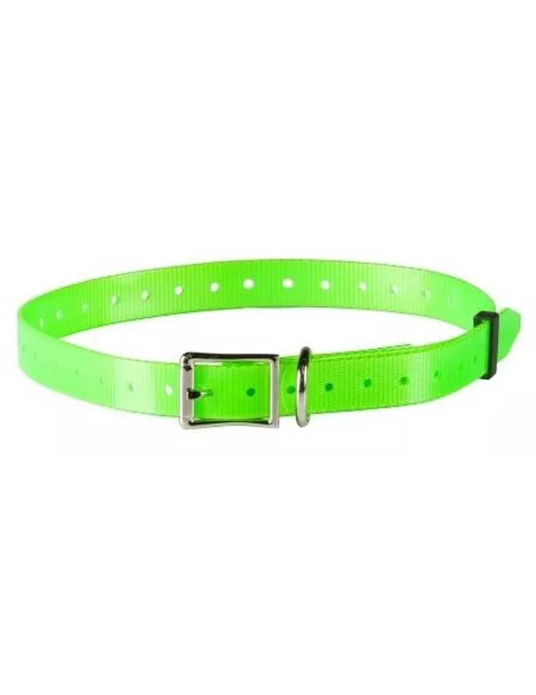 COLLIER POLYURETHANE LARGEUR 18.5MM VERT FLUO NUM'AXES