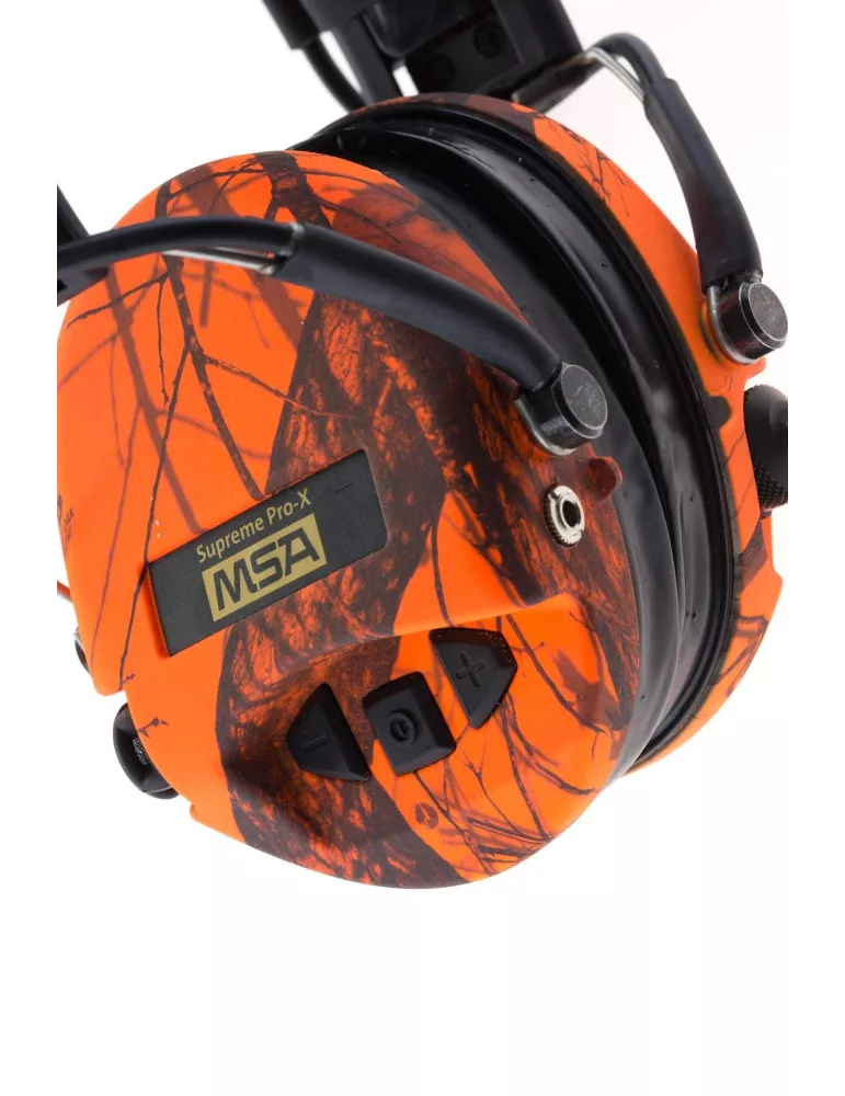CASQUE DE PROTECTION AUDITIF SORDIN AMPLIFIE MSA SUPREME PRO X LED CAMO ORANGE