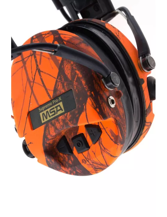 CASQUE DE PROTECTION AUDITIF SORDIN AMPLIFIE MSA SUPREME PRO X LED CAMO ORANGE