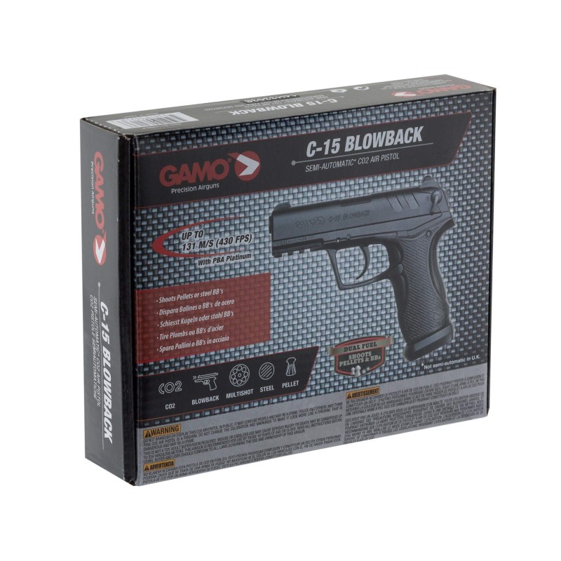 PISTOLET CO2 GAMO C-15 BLOWBACK CAL/4.5MM 3.98J