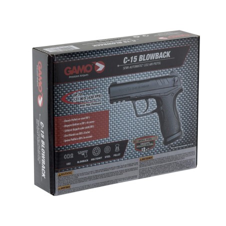 PISTOLET CO2 GAMO C-15 BLOWBACK CAL/4.5MM 3.98J