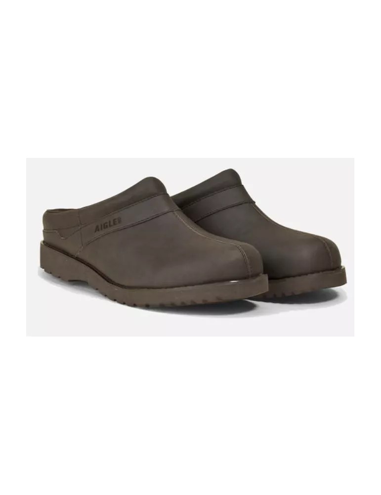 SABOTS BASILO BASSE AIGLE EN CUIR MARRON