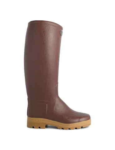 BOTTES SAINT-HUBERT HOMME LE CHAMEAU DOUBLEES DE CUIR MARRON 2