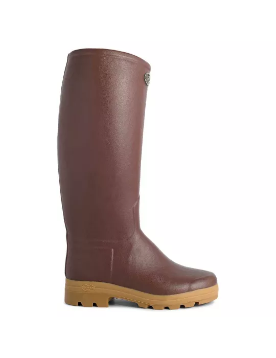 BOTTES SAINT-HUBERT HOMME LE CHAMEAU DOUBLEES DE CUIR MARRON