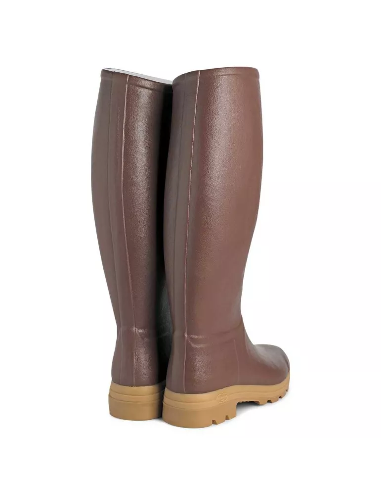 BOTTES SAINT-HUBERT HOMME LE CHAMEAU DOUBLEES DE CUIR MARRON