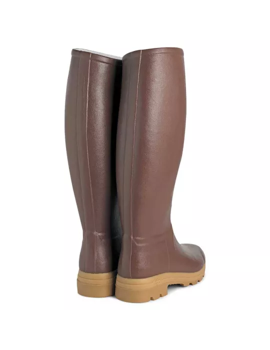 BOTTES SAINT-HUBERT HOMME LE CHAMEAU DOUBLEES DE CUIR MARRON