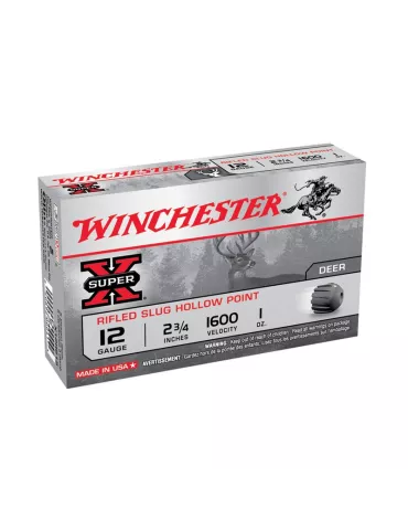 CARTOUCHES A BALLE WINCHESTER SUPER-X RIFLED SLUG CAL12/70 28GR