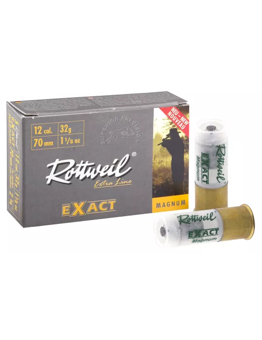 CARTOUCHE A BALLE ROTTWEIL EXACT "MAGNUM" CAL12/70 32 GR