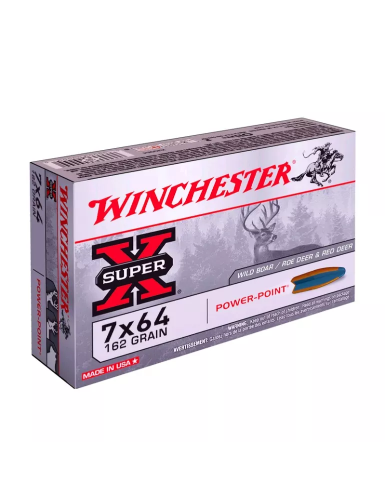 BALLES WINCHESTER SUPER-X WILD BOAR POWER POINT CAL7X64 162 GRAINS