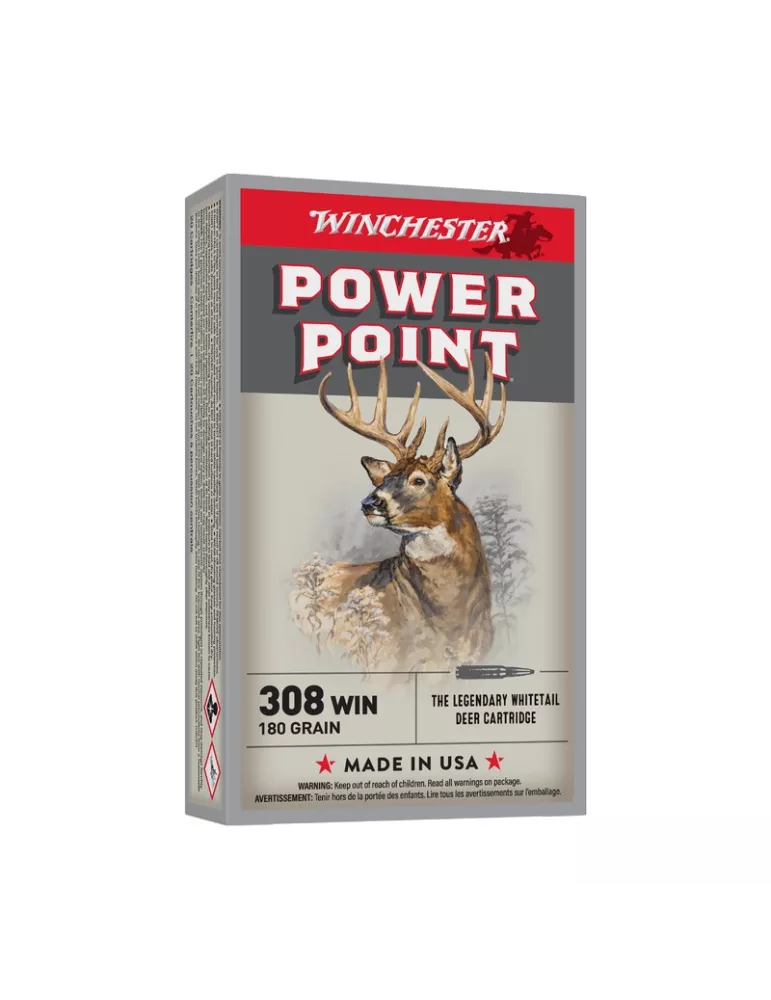 BALLES WINCHESTER POWER POINT CAL308 WIN 180 GRAINS