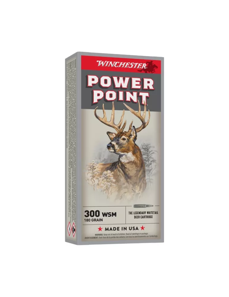 BALLES WINCHESTER POWER POINT CAL300 WSM 180 GRAINS