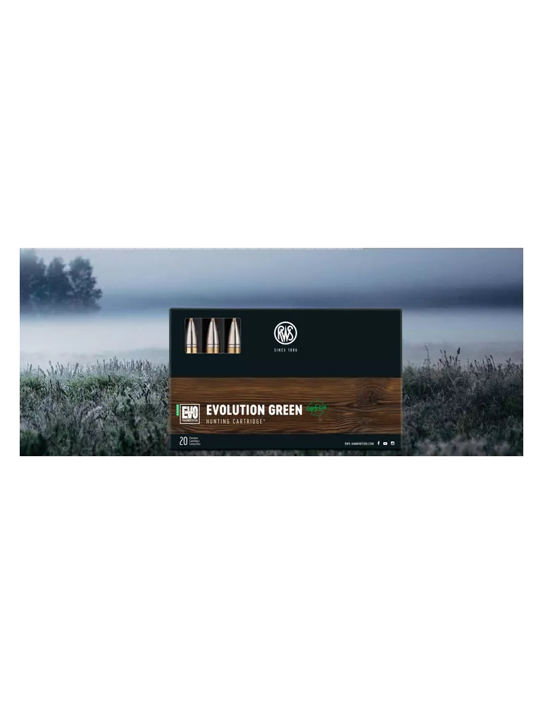 BALLES RWS EVOLUTION GREEN CAL9.3X62