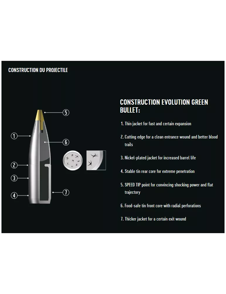 BALLES RWS EVOLUTION GREEN CAL9.3X62