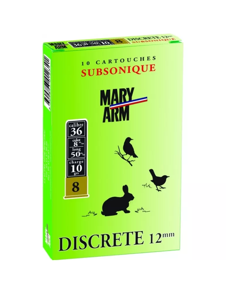 CARTOUCHES MARY ARM DISCRETE SUBSONIQUE CAL36 (12MM) PB N°6