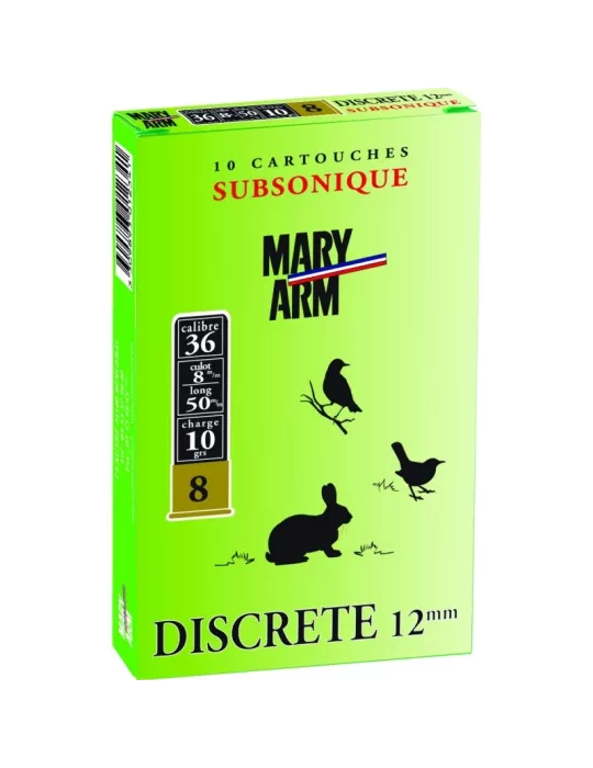 CARTOUCHES MARY ARM DISCRETE SUBSONIQUE CAL36 (12MM) PB N°6