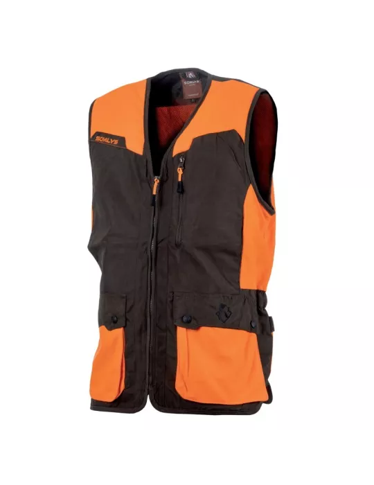 GILET SOMLYS CLASSY ORANGE ET MARRON