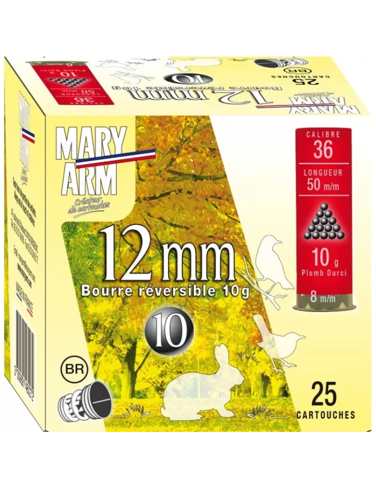 CARTOUCHES MARY ARM CAL36 (12MM) PB N°6-7 OU 8 BR