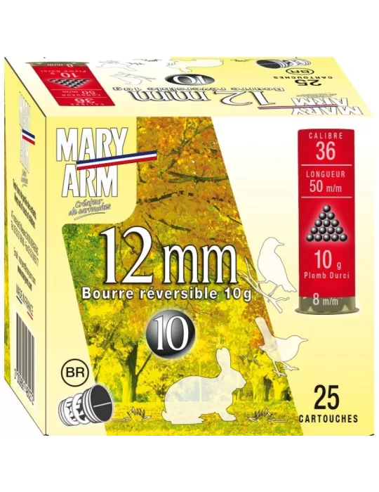 CARTOUCHES MARY ARM CAL36 (12MM) PB N°6-7 OU 8 BR