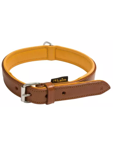COLLIER POUR CHIEN EN CUIR MARRON, DOUBLE CUIR