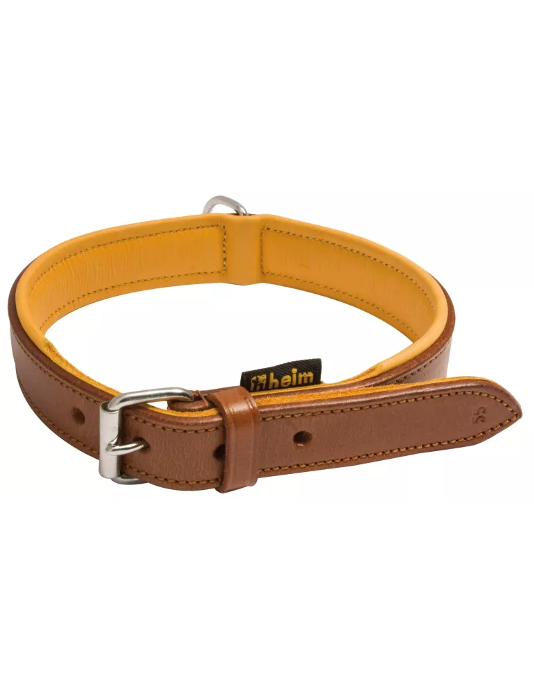 COLLIER POUR CHIEN EN CUIR MARRON, DOUBLE CUIR