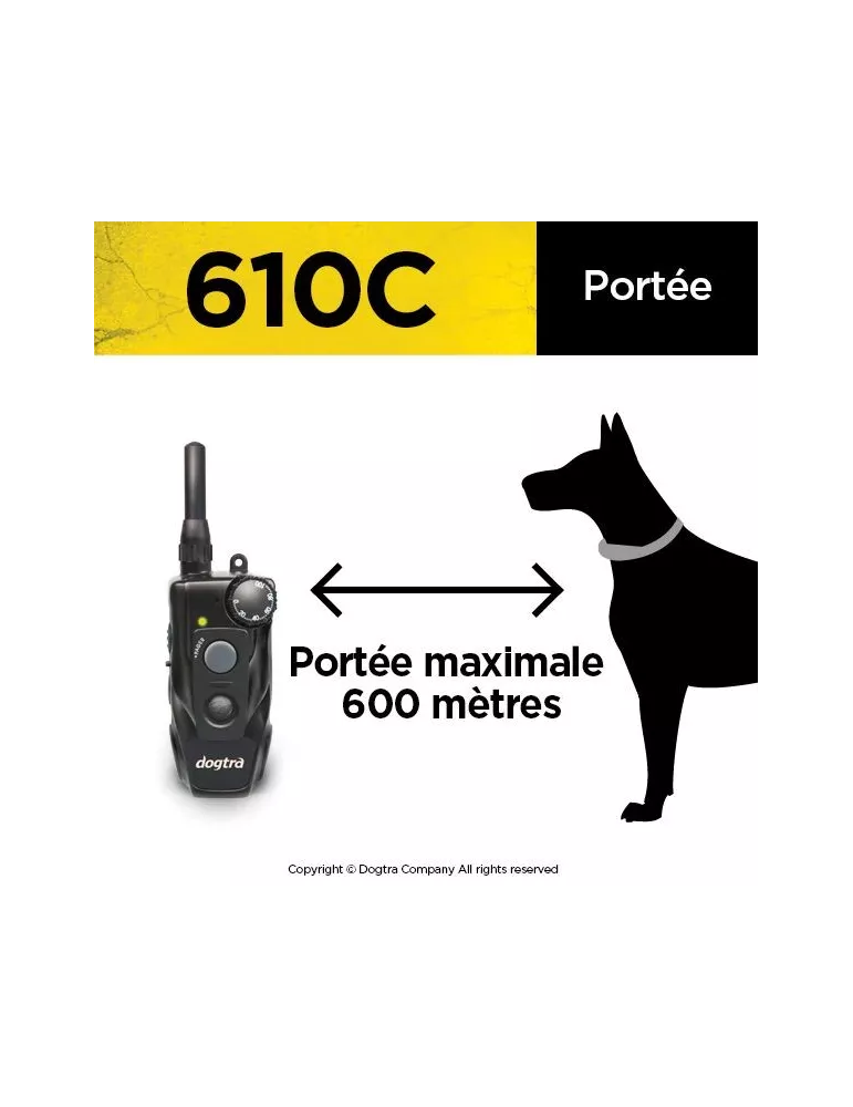 COLLIER DE DRESSAGE 610C DOGTRA 1 CHIEN - 600 M
