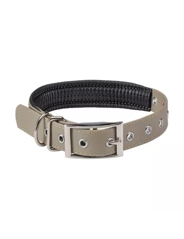 COLLIER CHIEN STEPLAND DOUBLE 60 CM TAUPE
