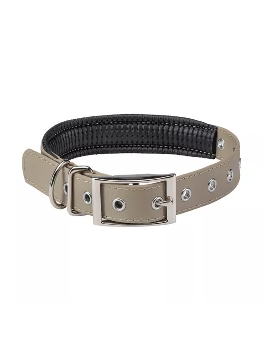 COLLIER CHIEN STEPLAND DOUBLE 60 CM TAUPE