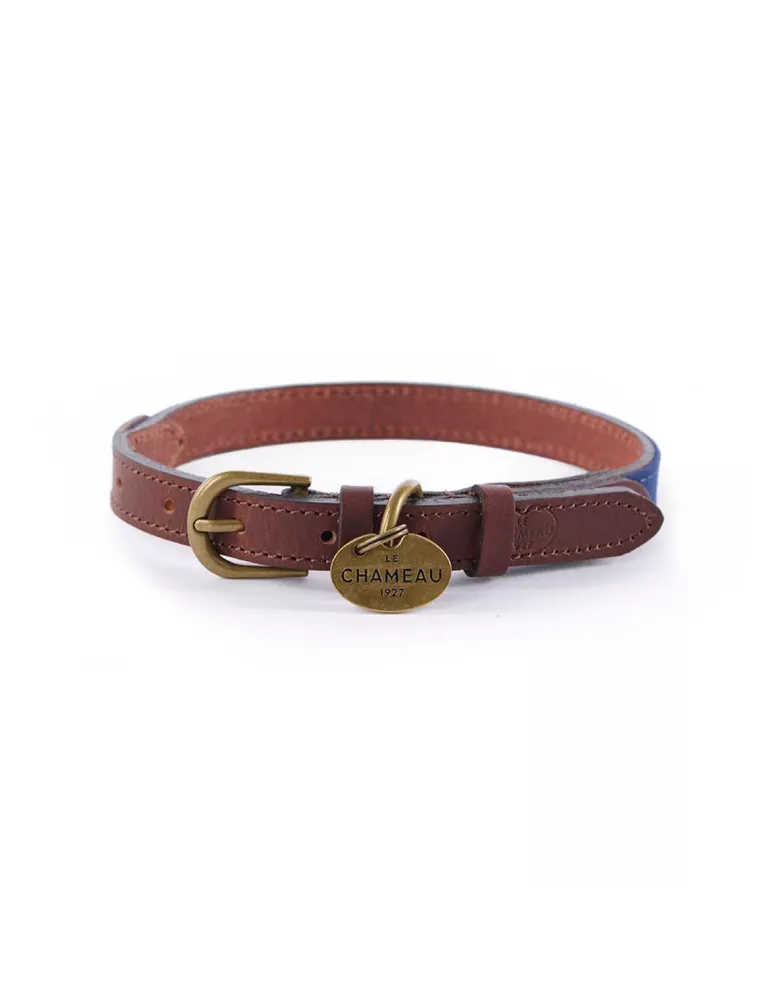 COLLIER POUR CHIEN LE CHAMEAU COTTON/CUIR TAILLE M