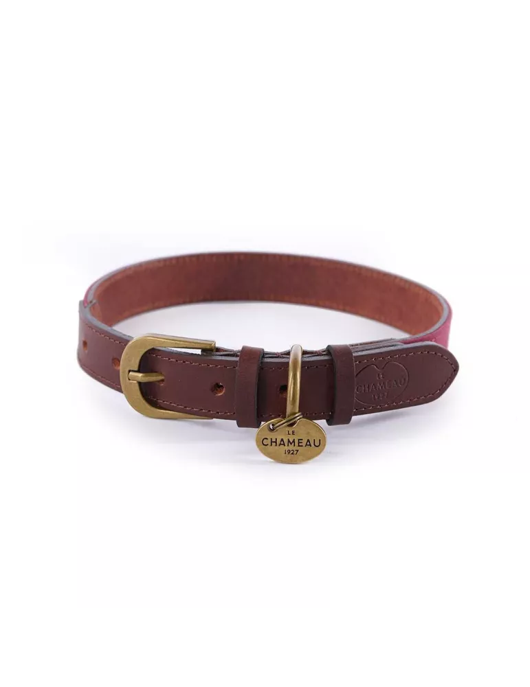 COLLIER POUR CHIEN LE CHAMEAU COTTON/CUIR TAILLE M