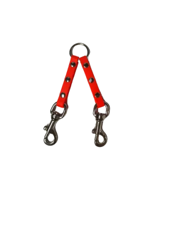 COUPLEUR 2 CHIENS BIOTHANE ORANGE