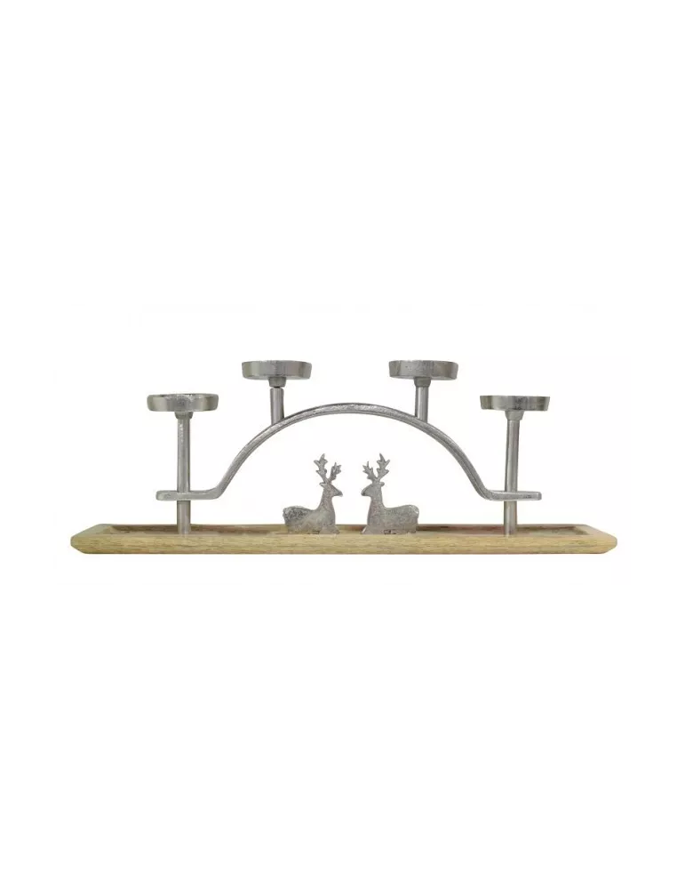 DECORATION DE TABLE CERFS 4 BOUGEOIRS