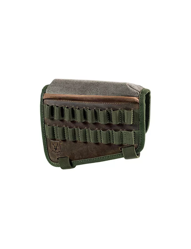 BUSC EN CUIR ET ALCANTARA POUR CARABINE AVEC CARTOUCHIERE RISERVA