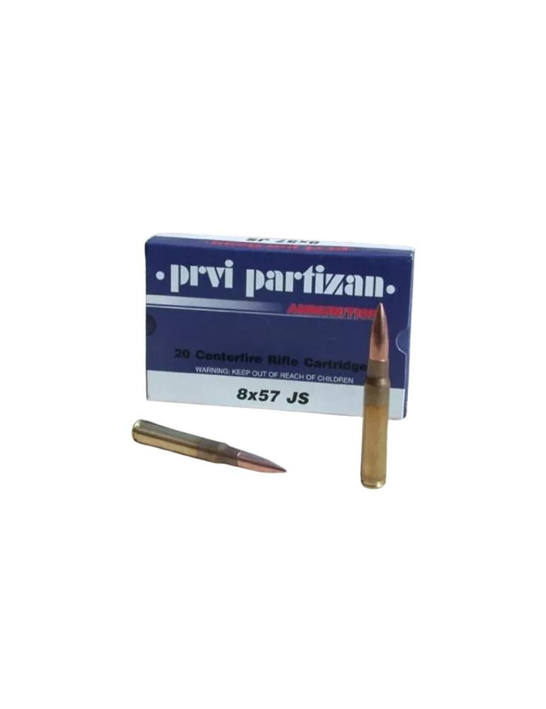 CARTOUCHES PPU PARTIZAN 8X57JS FMJ 198GR /20