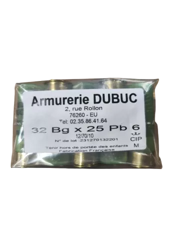 CARTOUCHES JOCKER LA 32 ARMURERIE DUBUC CAL12/70 PB N°6/7/8 BG 32GR