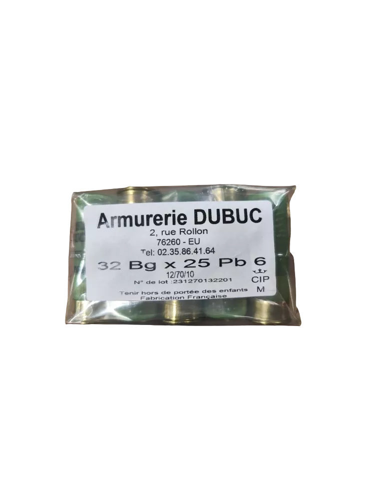 CARTOUCHES JOCKER LA 32 ARMURERIE DUBUC CAL12/70 PB N°6/7/8 BG 32GR