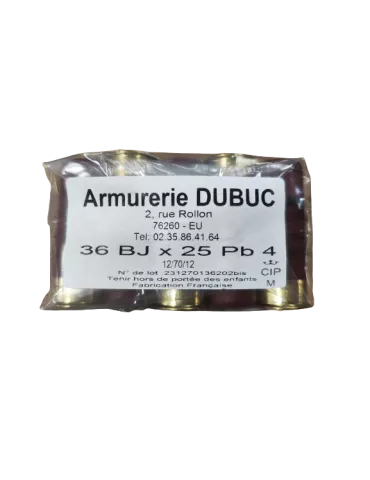 CARTOUCHES JOCKER LA 36 ARMURERIE DUBUC CAL12/70 PB N°4/5/6 BJ 36GR