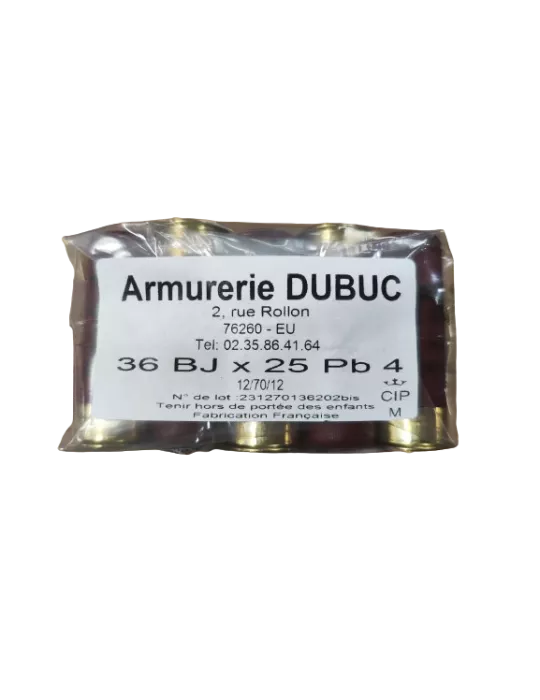 CARTOUCHES JOCKER LA 36 ARMURERIE DUBUC CAL12/70 PB N°4/5/6 BJ 36GR