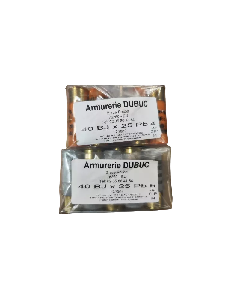 CARTOUCHE JOCKER LA 40 ARMURERIE DUBUC CAL12/70 PB N°4 OU 6 BJ 40GR