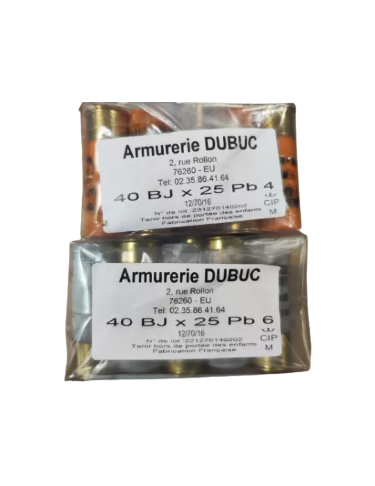 CARTOUCHE JOCKER LA 40 ARMURERIE DUBUC CAL12/70 PB N°4 OU 6 BJ 40GR
