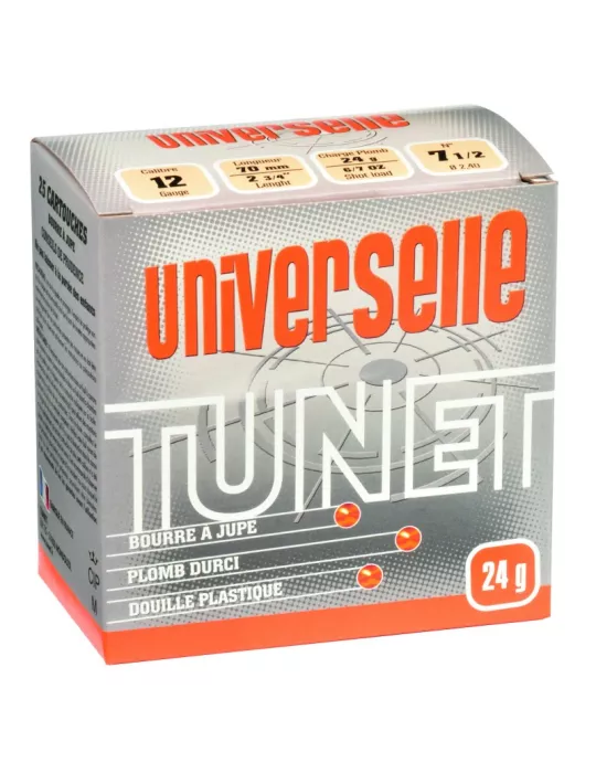 CARTOUCHES UNIVERSELLE TUNET CAL12/70 PBN°7.5 24G OU 28G