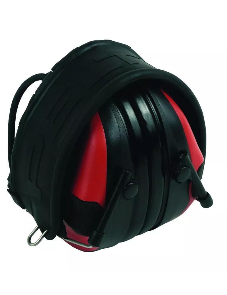 CASQUE PELTOR SPORTAC ANTI-BRUIT COQUILLES NOIRES / ROUGES