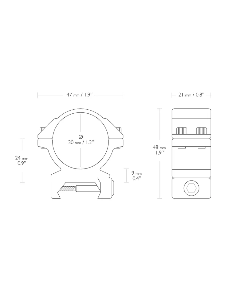 COLLIERS HAWKE DIAMETRE 30MM WEAVER MEDIUM