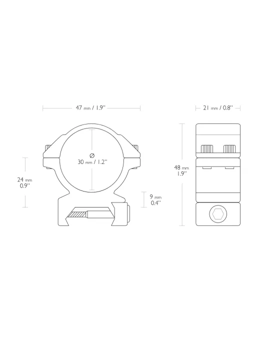 COLLIERS HAWKE DIAMETRE 30MM WEAVER MEDIUM